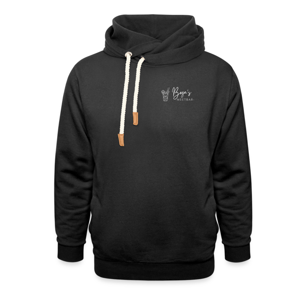 Shawl Collar Hoodie - black