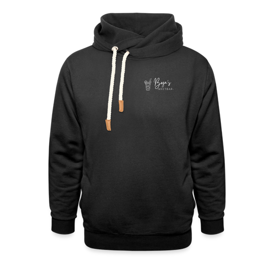 Shawl Collar Hoodie - black