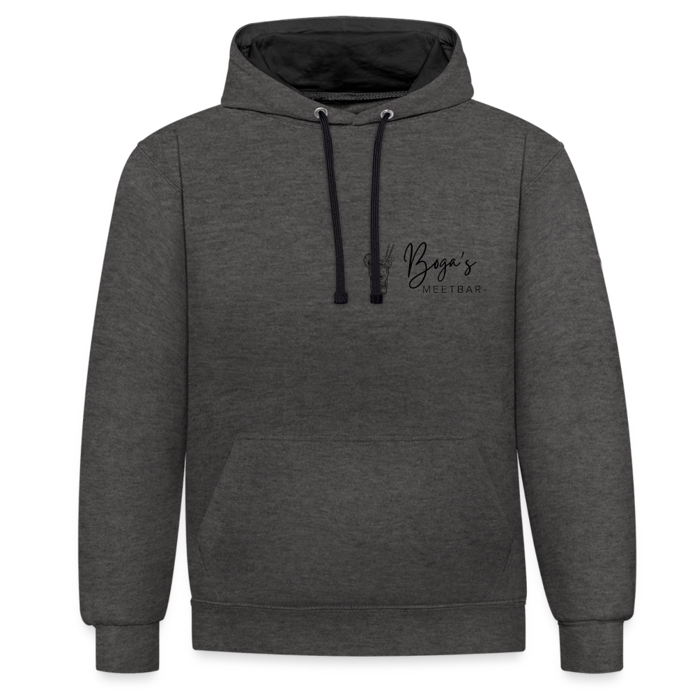 Contrast Colour Hoodie - charcoal/black