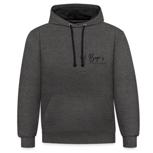 Contrast Colour Hoodie - charcoal/black