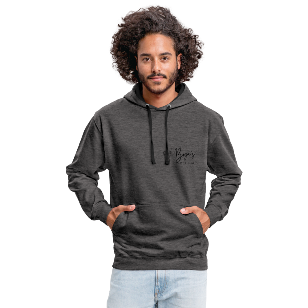 Contrast Colour Hoodie - charcoal/black