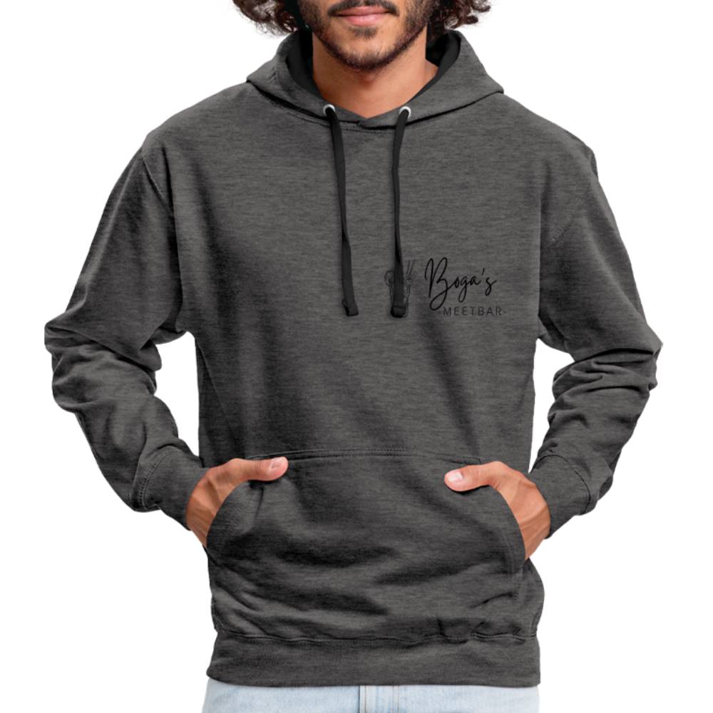 Contrast Colour Hoodie - charcoal/black